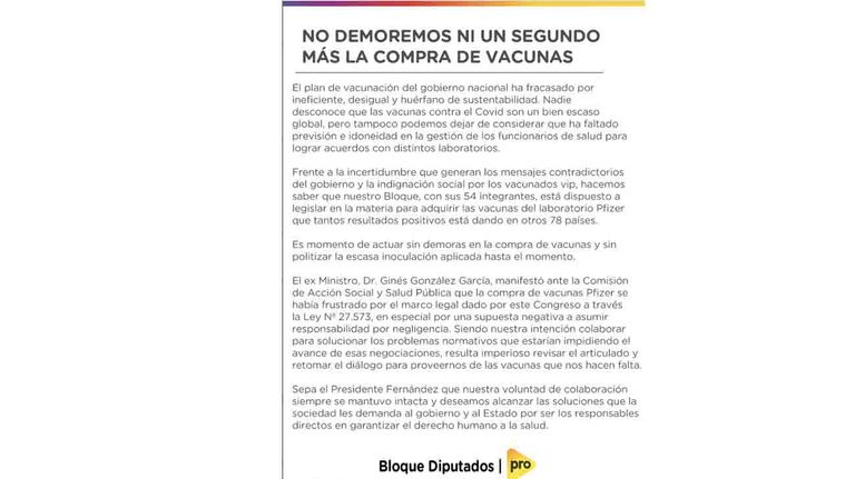 bloque pro diputados vacunas