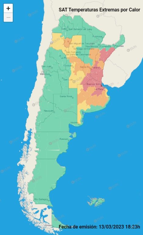 Mapa temperaturas extremas SMN
