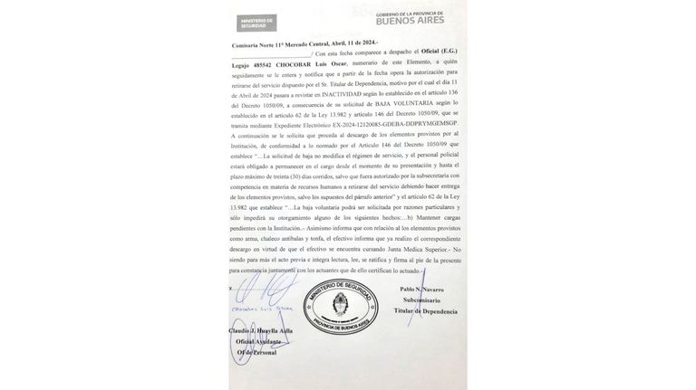 2024 04 30 Chocobar Policia Bonaerense