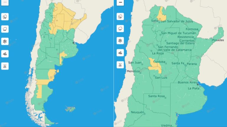 Alerta meteorológica amarilla para 15 provincias 20241127