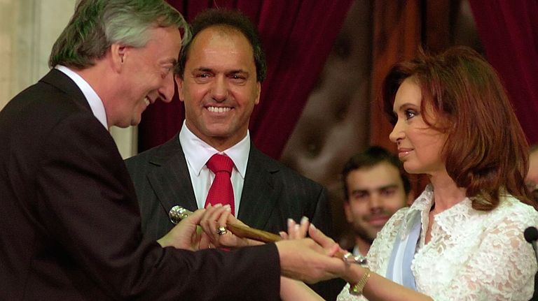 Momentos del peronismo. Desde Menem a Néstor Kirchner, luego Cristina Kirchner y ahora Alberto Fernández.