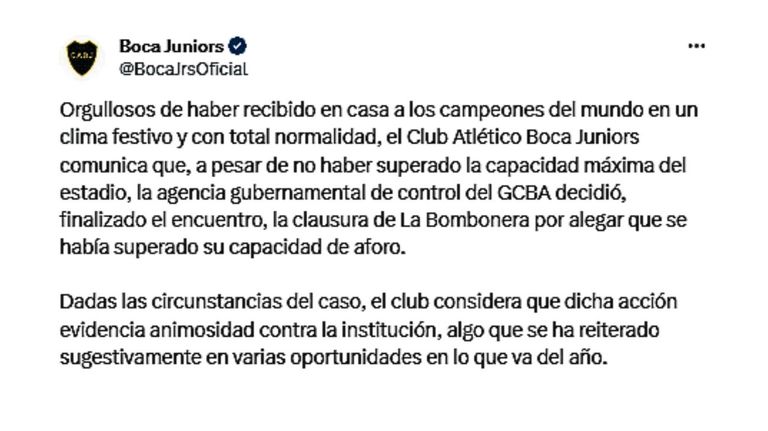 Comunicado de Boca 20231117