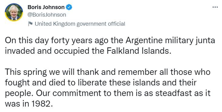El mensaje de Boris Johnson.