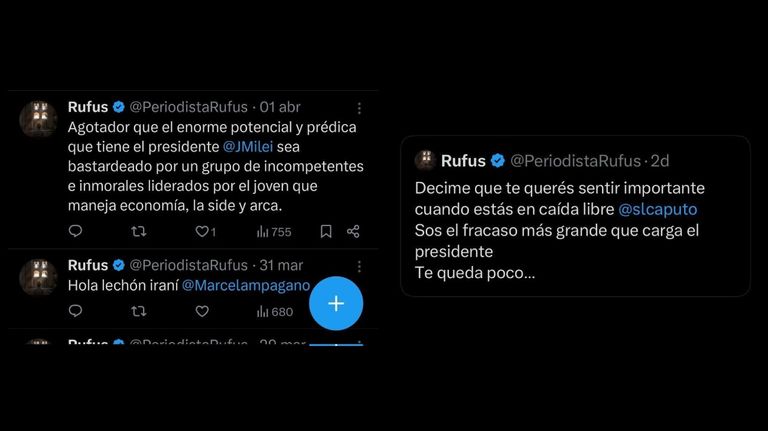 Tweet de la cuenta Periodista Rufus