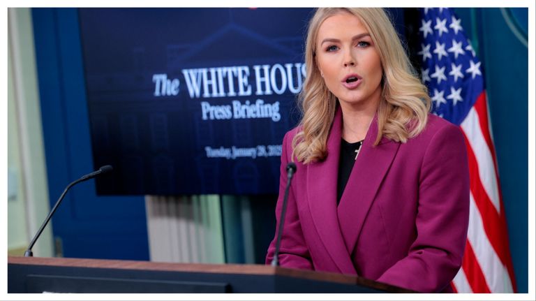 Vocera presidencial de Donald Trump, Karoline Leavitt el 28 de enero 2025