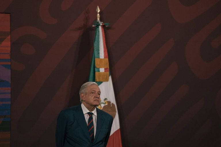 President AMLO Holds Daily Briefing With Defense Secretary Luis Cresencio Sandoval