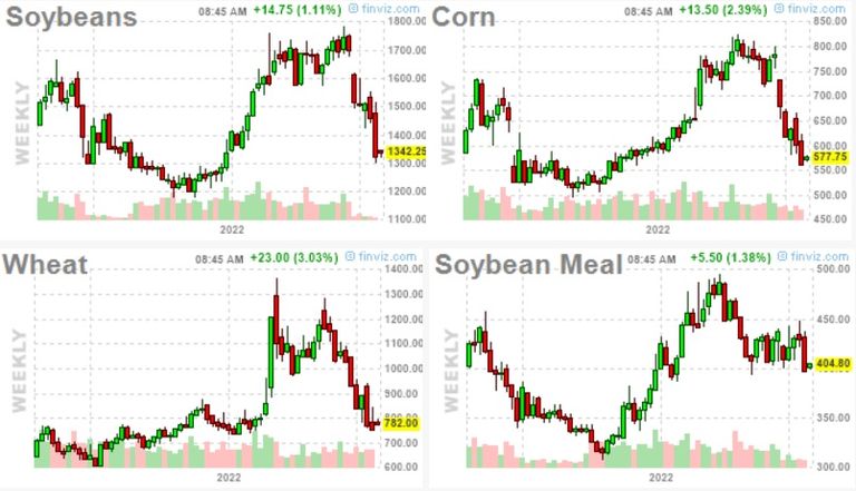 Gráficos cotizaciones sector agropecuario