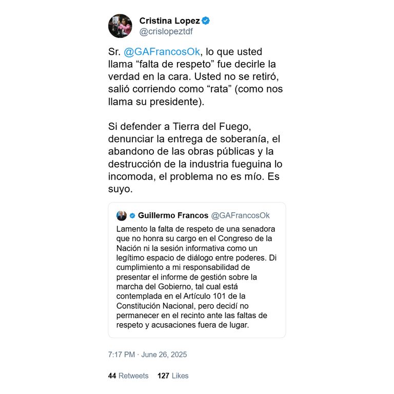 Pelea Francos y diputada kirchnerista