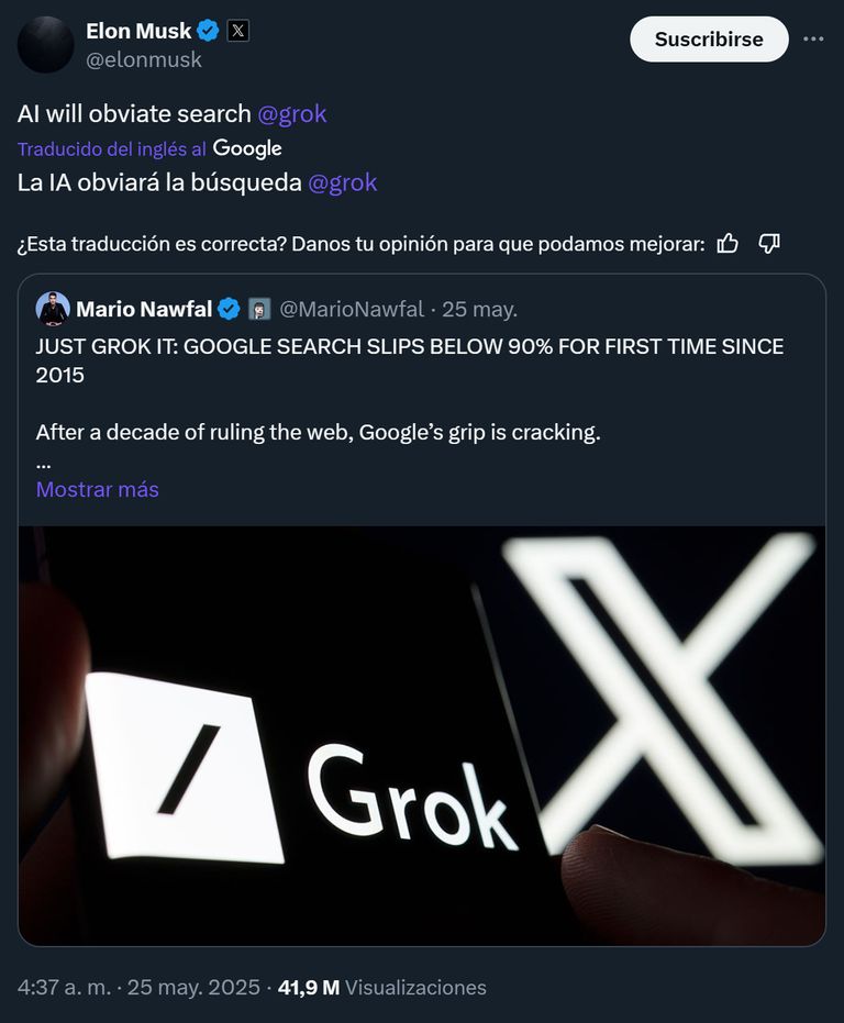 Tuit Elon Musk