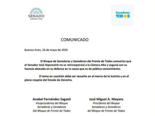 Alperovich: licencia indefinida en el Senado por denuncia de abuso sexual