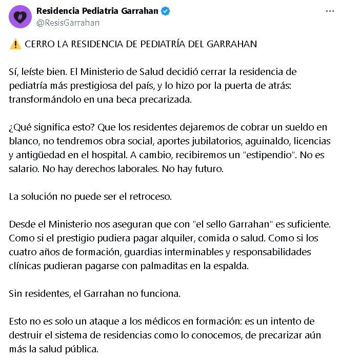 Comunicado Garrahan