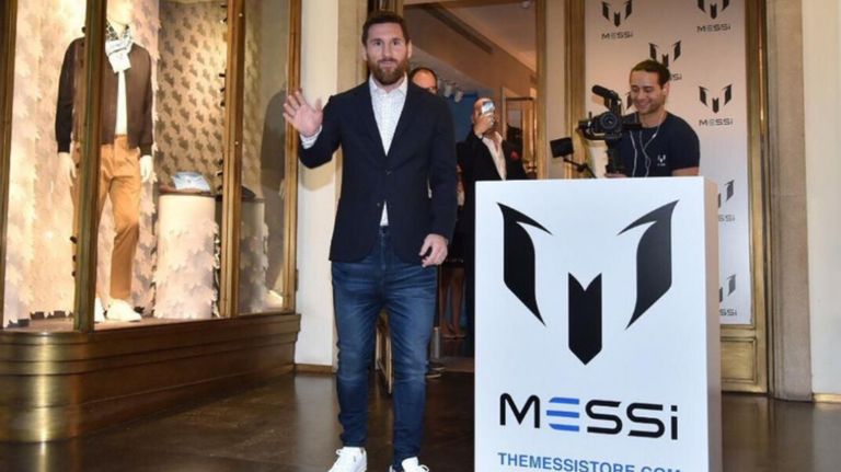 Messi en el lanzamiento de The Messi Store