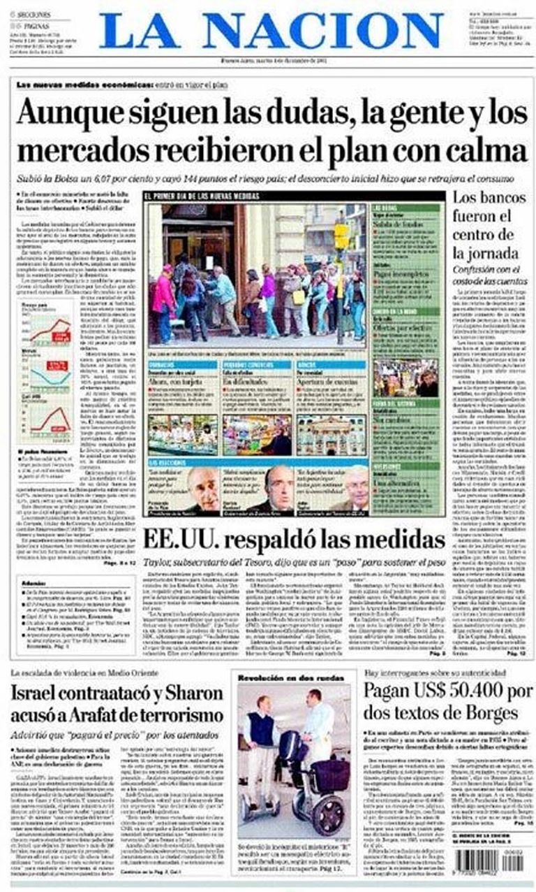 tapas de diarios de los dias 4 y 5 diciembre de 2001 20211203