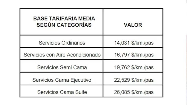 Tarifas micros de larga distancia