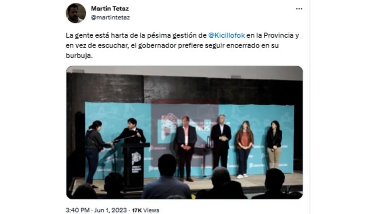 Incidente Kicillof tuits 20230601