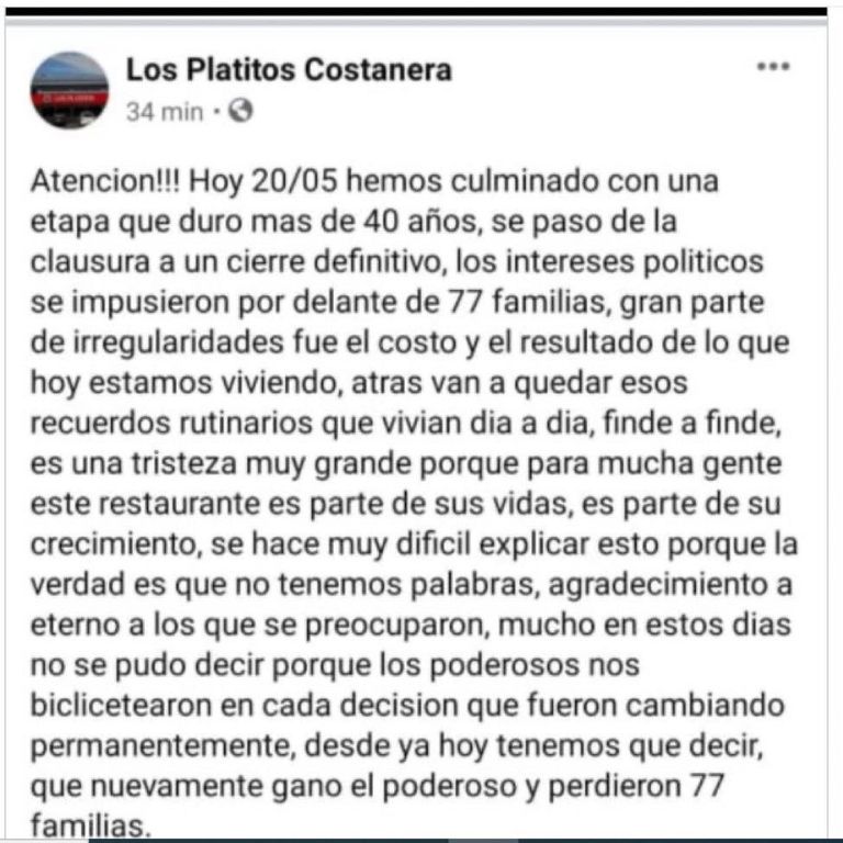 Cierre Los Platitos