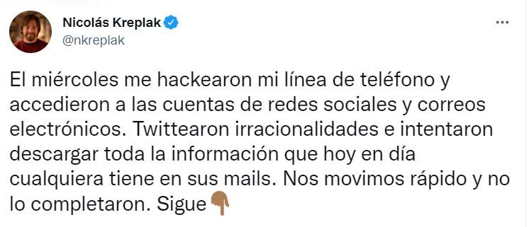 Kreplak sobre el hackeo.