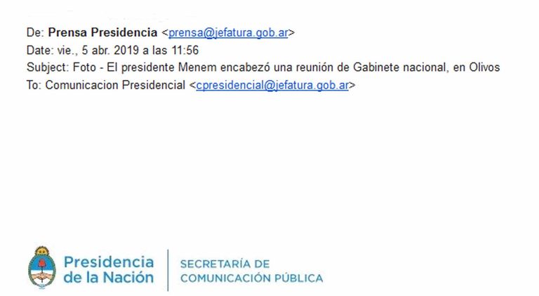 Mail Presidencia de la Nación 04052019