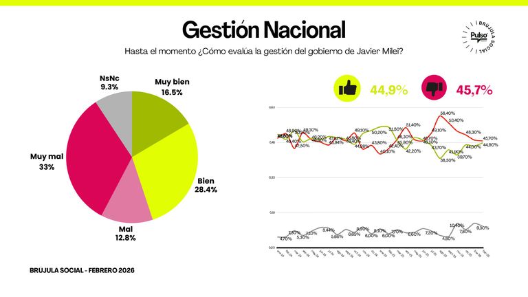 Encuesta de Pulso Research feebrero de 2026 sobre la gestión de gobierno y la situación económica