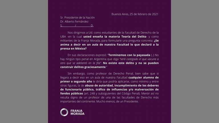 Franja Morada y el presidente 20210226