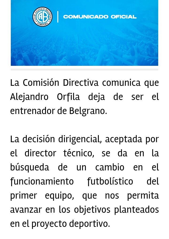 Comunicado Belgrano