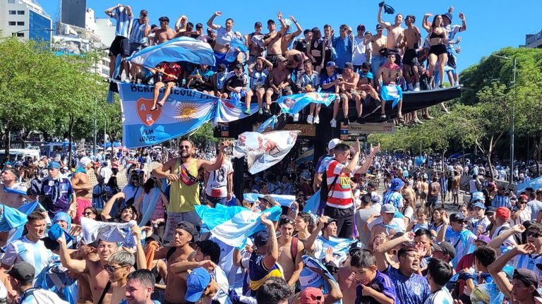 Festejos por el campeonato mundial