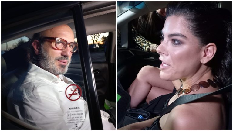 Martín, un amigo de Jorge Lanata, y Sara Stuart Brown, la ex esposa del periodista, en la boda de Exaltación de la Cruz.