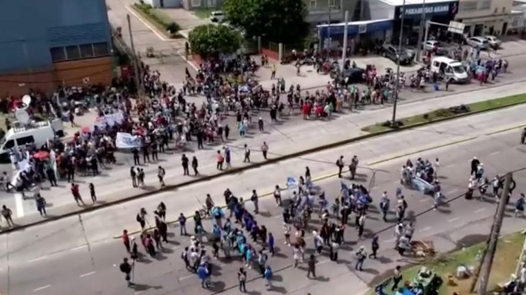 Corte en la Ruta 3 altura La Matanza