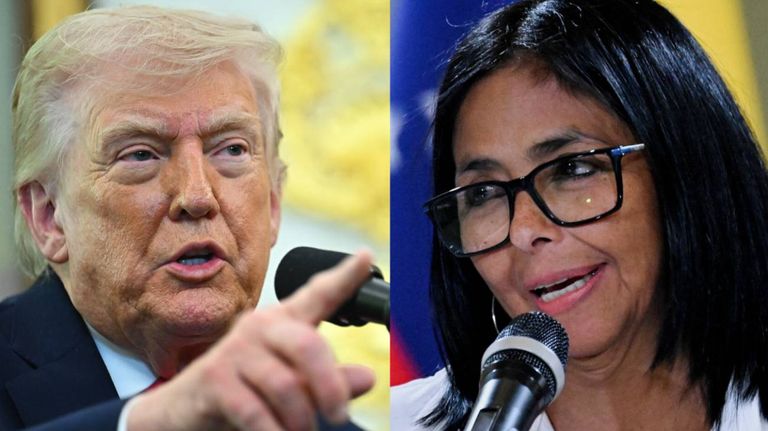 Donald Trump y Delcy Rodríguez 12052026