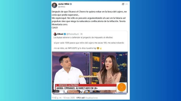 Respuesta de Javier Milei a la entrevista de Emanuel Álvarez Agis