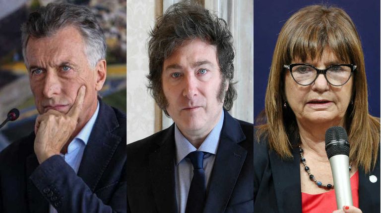 Macri, Milei y Bullrich