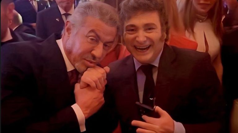 Milei y Stallone