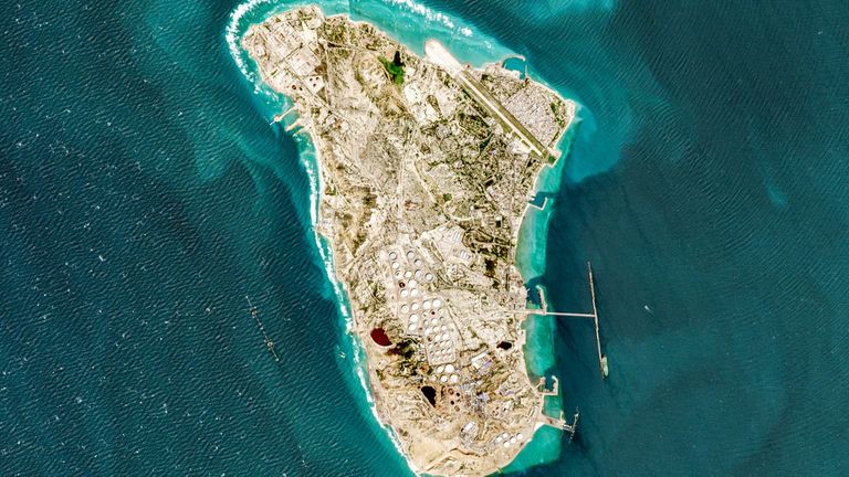 Isla de Kharg, la mayor terminal para la exportación de crudo de Irán.