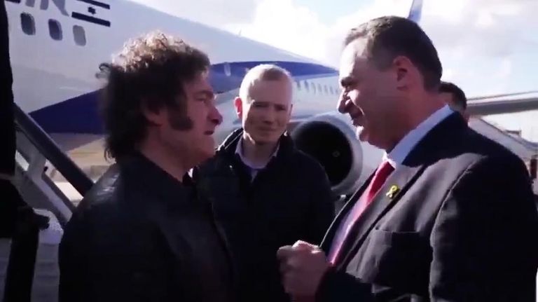 el presidente Javier Milei llega a Israel