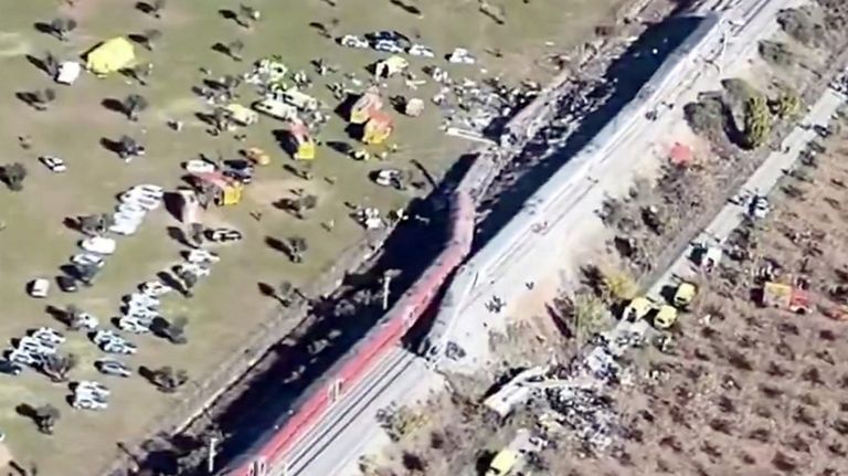 La vista aérea del choque de trenes en España