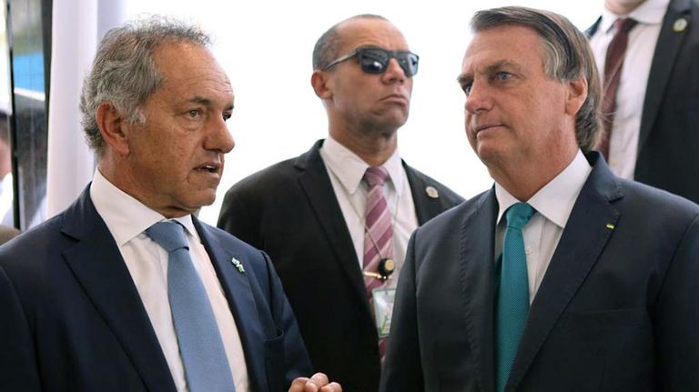 Daniel Scioli con el presidente Jair Bolsonaro 20220310