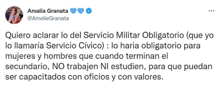 Amalia Granata sobre el Servicio Cívico Obligatorio 20220506
