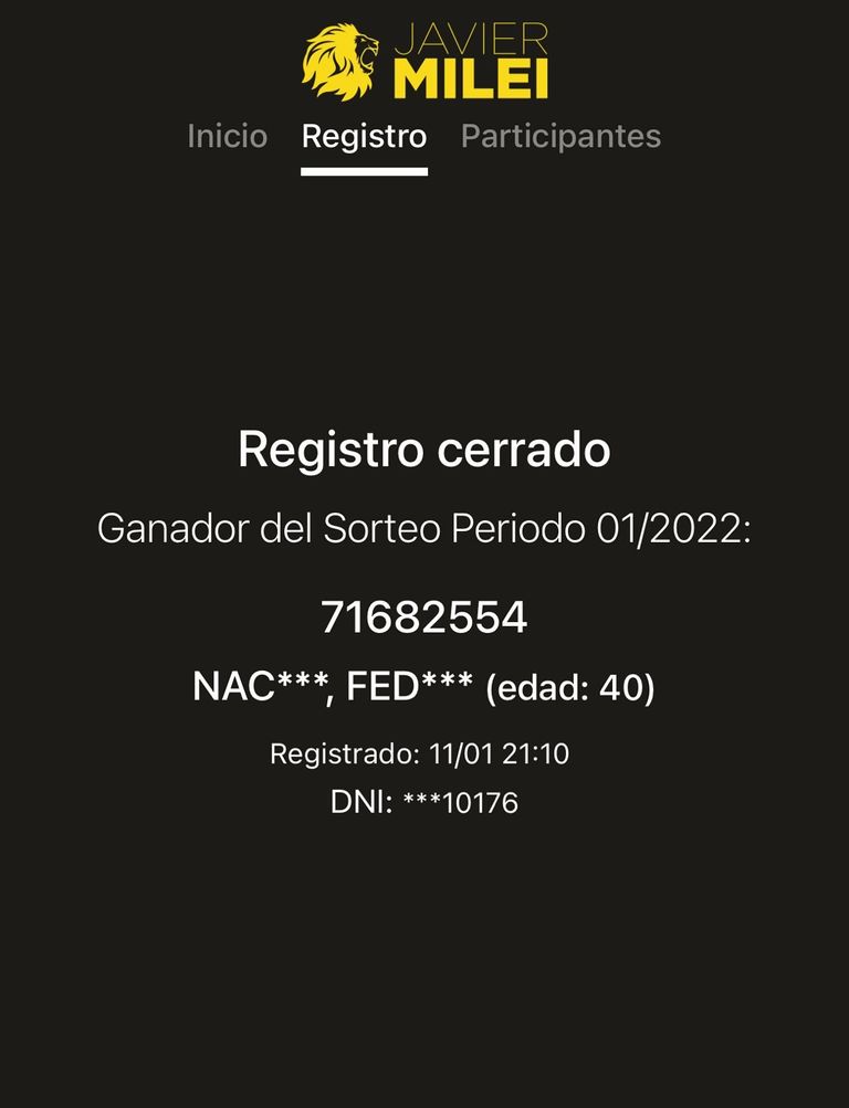 sorteo milei