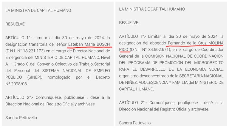 Cambios en el Ministerio de Capital Humano 20240603