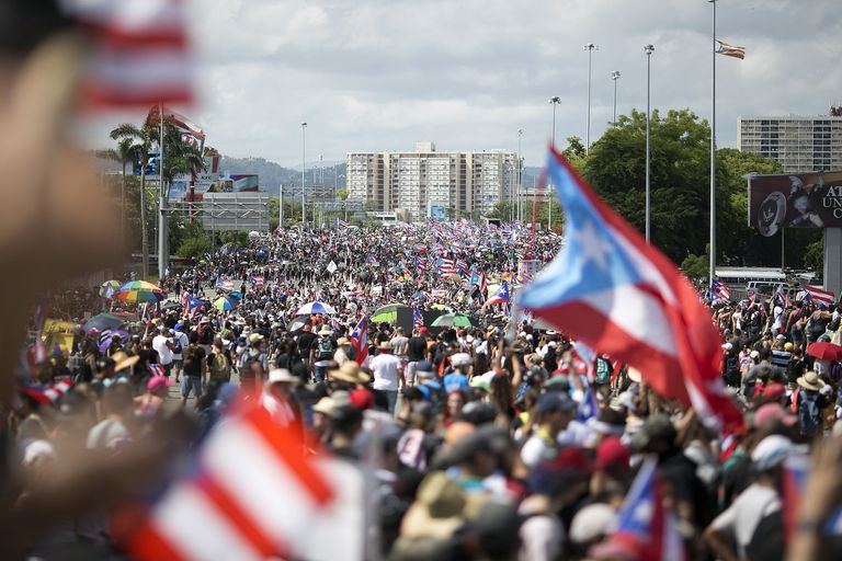 Thousands Protest Calling For Governor Rossello's Immediate Resignation 