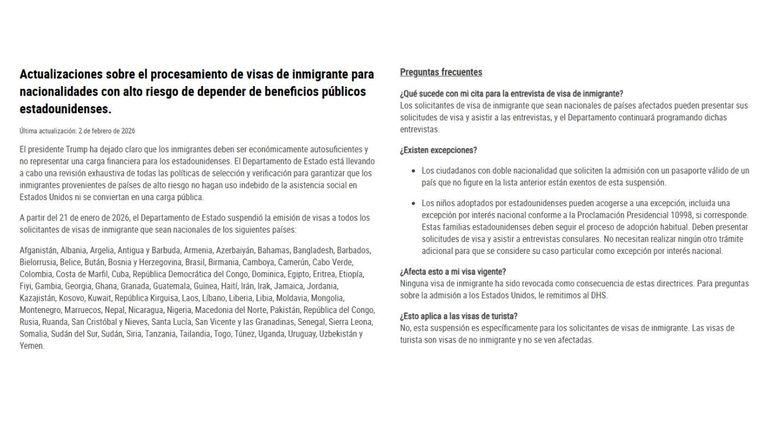 Actualizaciones sobre el procesamiento de visas de inmigrante 19032026