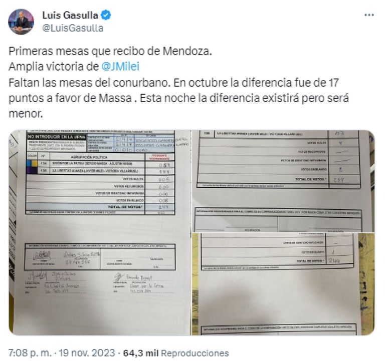 Luis Gasulla en Twitter 20231117