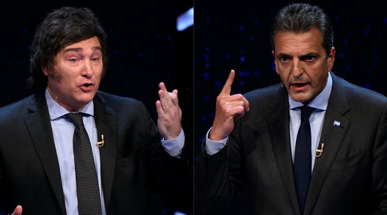 Javier Milei y Sergio Massa