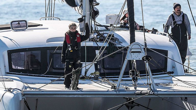 Greta arribó este mediodía a Portugal.