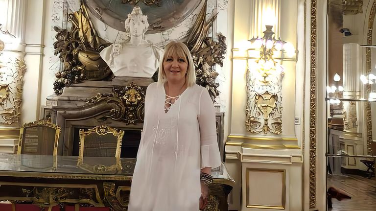 Susana Martinengo en la Rosada. La Justicia cree que era la que recibía a los espías del macrismo.
