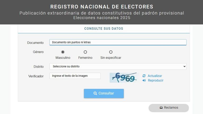 La Cámara Nacional Electoral habilitó la consulta provisoria del padrón para las elecciones 2025