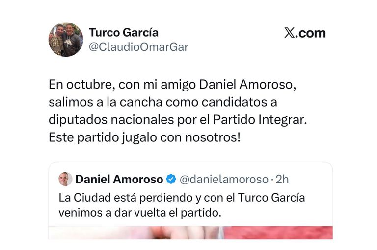 El ‘Turco’ García confirmó que será candidato a diputado nacional por el Partido Integrar