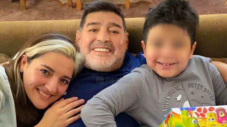 Jana, Diego y Dieguito Fernando Maradona