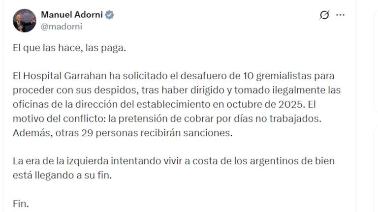 Manuel Adorni X 20260203
