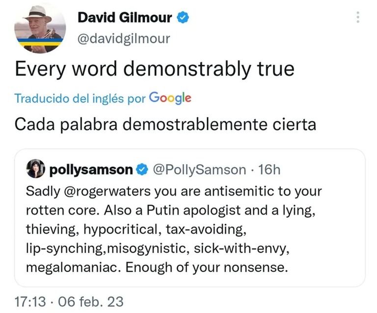 Tuits Gilmour y Waters 20230207